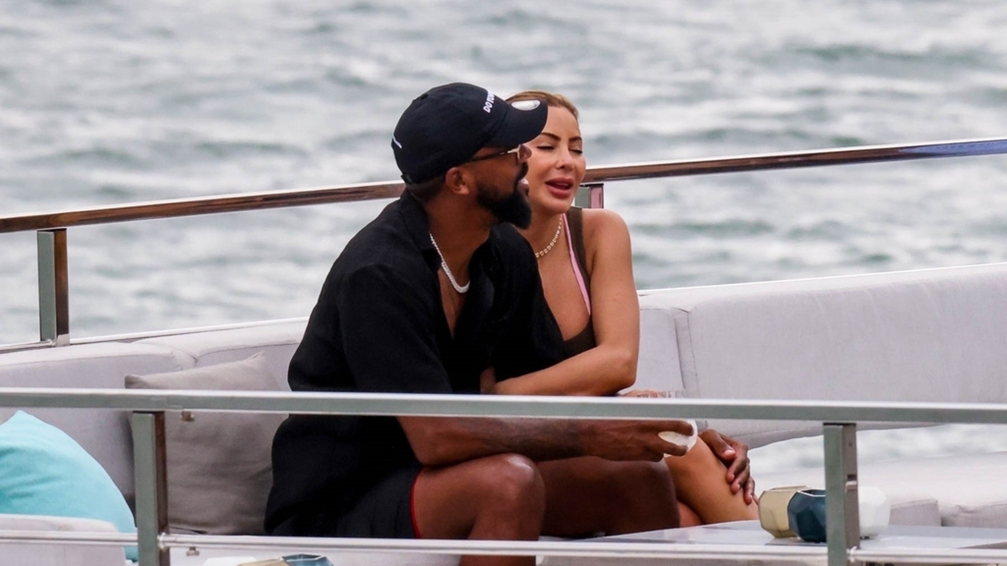 Larsa Pippen And Marcus Jordan Kiss During Boat Trip 8419