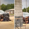 Policías de Arkansas suspendidos después de video de brutal golpiza a vagabundo