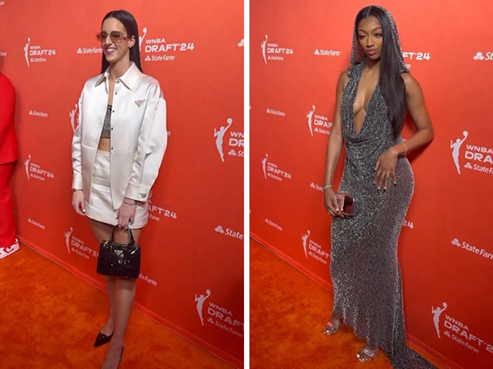 Caitlin Clark, Angel Reese, WNBA Draft Prospects Stun On Orange Carpet