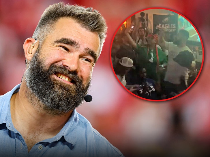 Jason Kelce Parties With Eagles Fans In L.A. As Philadelphia Romps Dallas