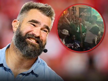 jason kelce cheering with eagles fans getty 1