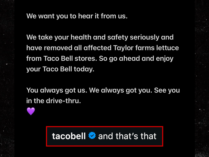 sub taco bell statement insta