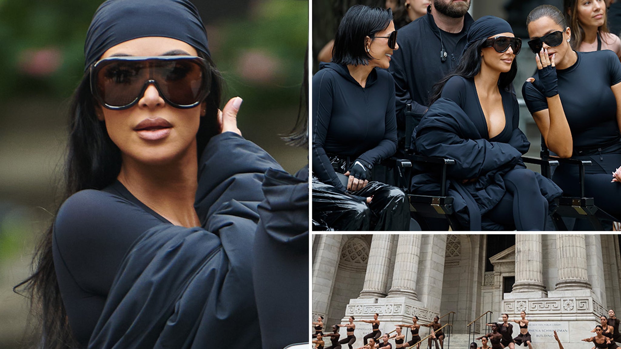 Kim Kardashian Poses With Khloe and Kris Jenner for SKIMS Shoot in NYC