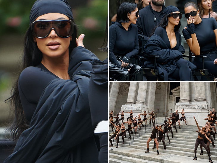 Kim Kardashian Poses With Khloe and Kris Jenner for SKIMS Shoot in NYC