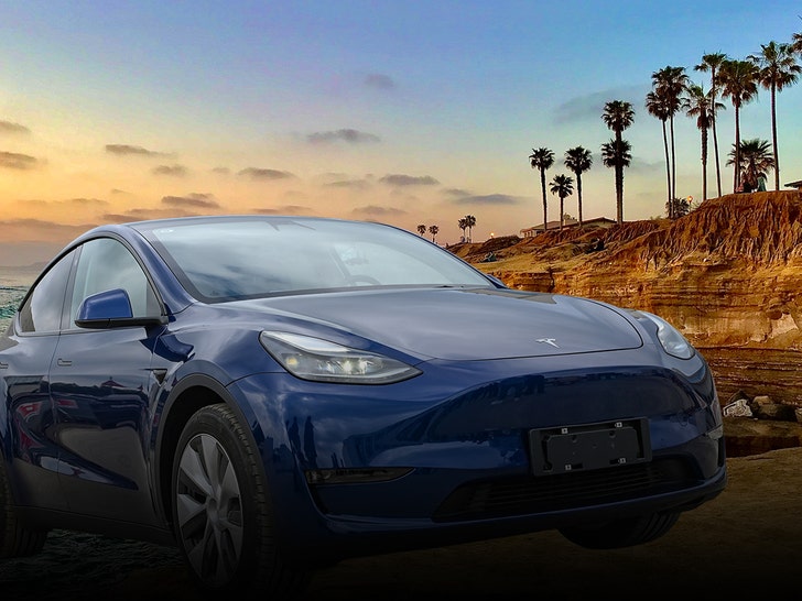 blue tesla san diego getty 1