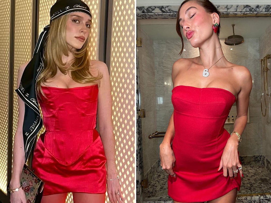 Alex Cooper vs. Hailey Bieber -- Little Red Dress Edition