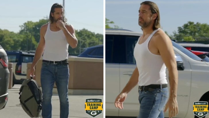 Aaron Rodgers channels Nicolas Cage as he arrives at Packers training camp