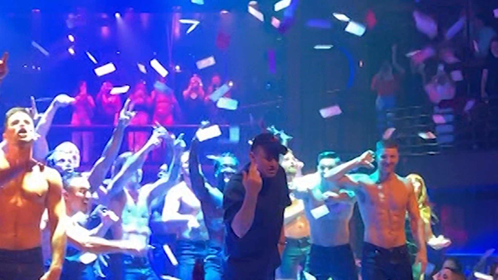 Channing Tatum Performs with 'Magic Mike Live' Dancers at Bachelor Party