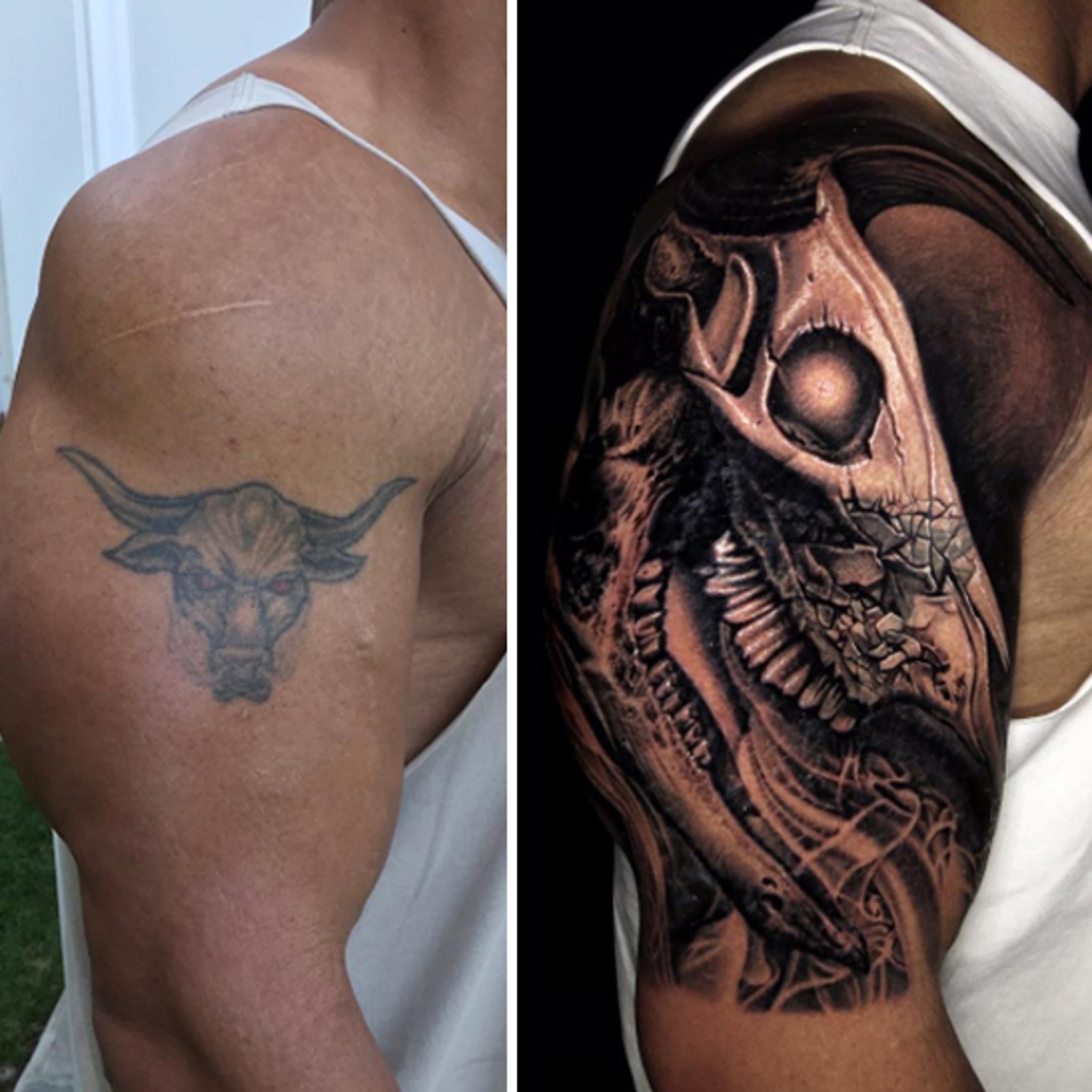 The Rock Covers Up Iconic Bull Tattoo with Bigger Bull Tattoo
