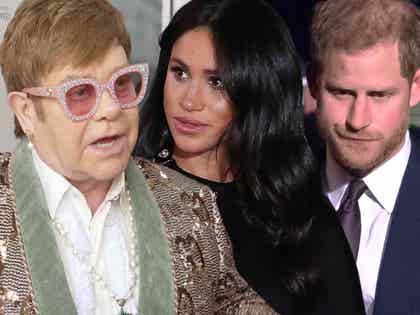 0819 Meghan Markle and Prince Harry elton john getty comp 2