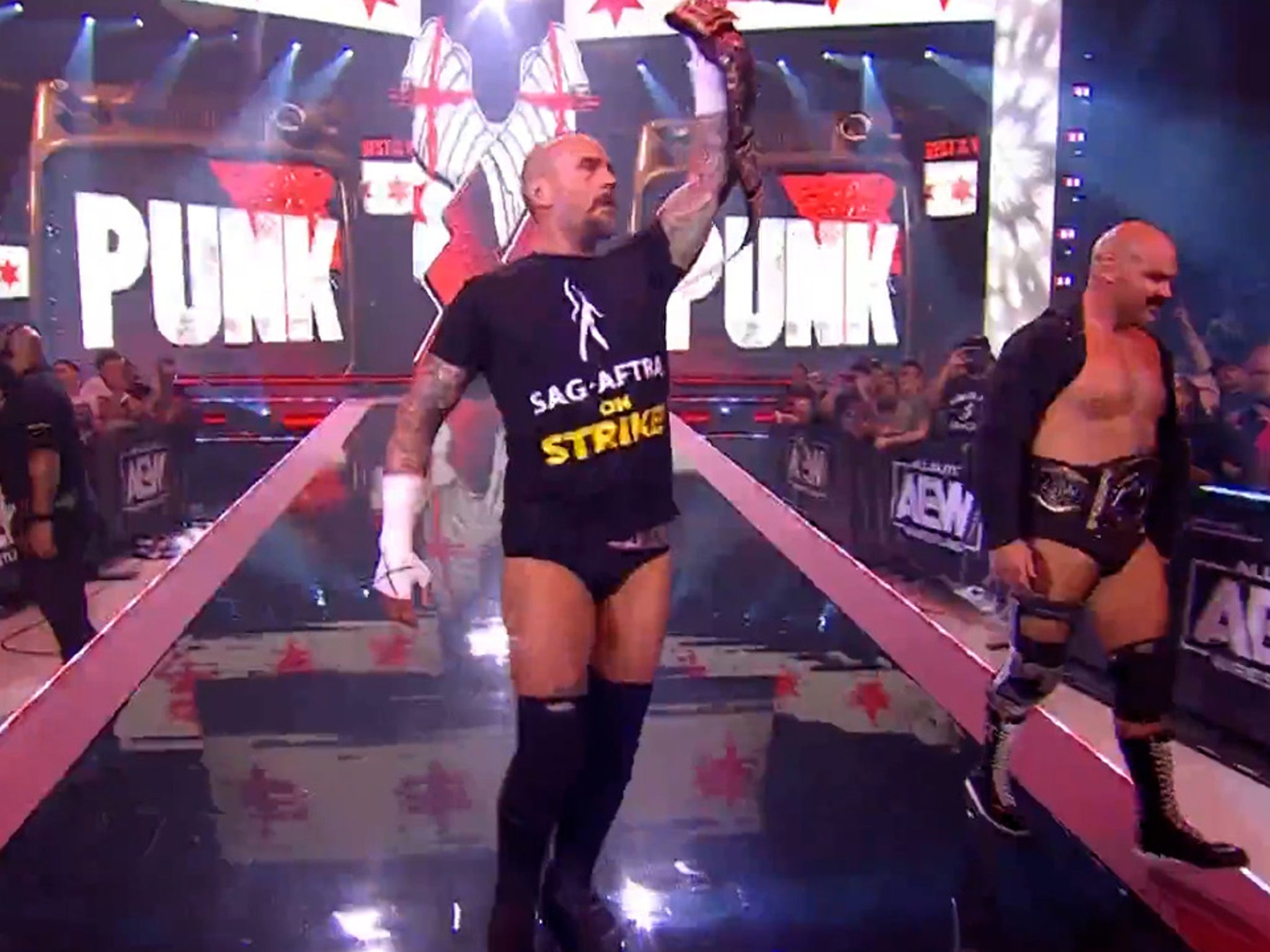 CM Punk Supports Striking Actors, Wears SAG-AFTRA Shirt To Ring