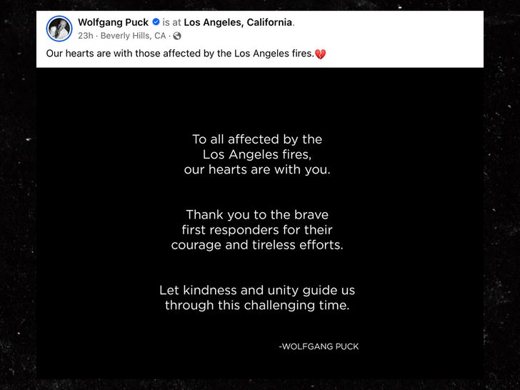 wolfgang puck message to los angeles fire facebook