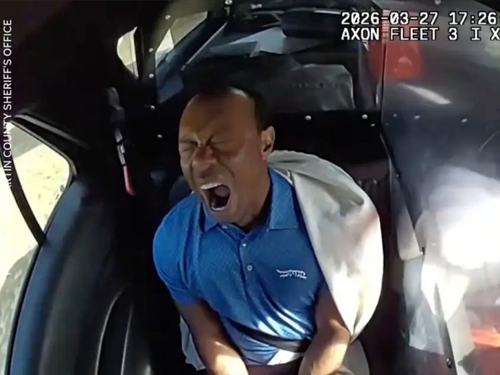 Tiger Woods Handcuffed In Back of Cop Car