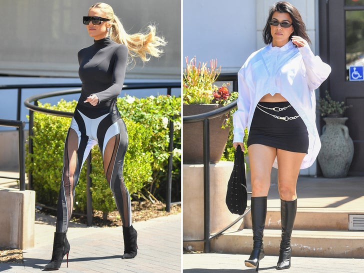 Vote! Khloé & Kim Kardashian Wear Matching White Outfits