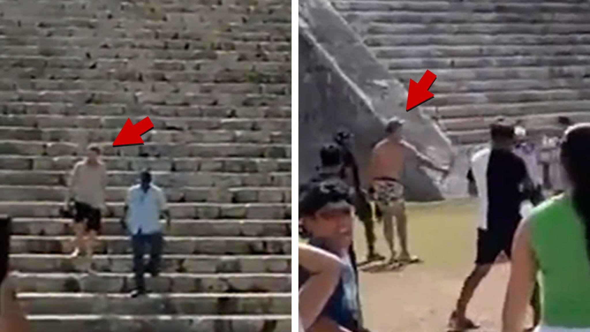 Turista golpeado con un palo después de escalar la pirámide en Chichén Itzá, México