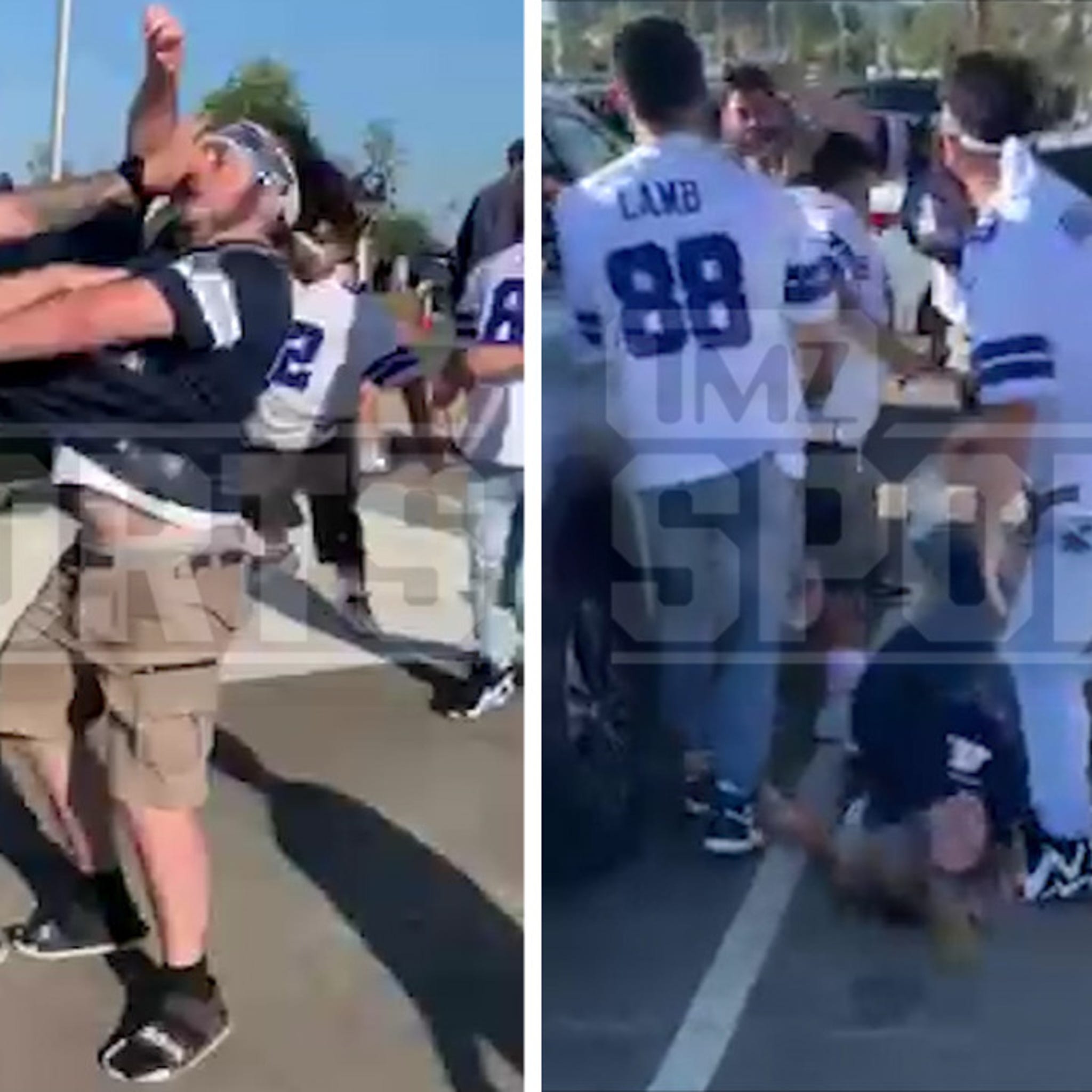 Man punches woman in face during Raiders-Chargers fan fight