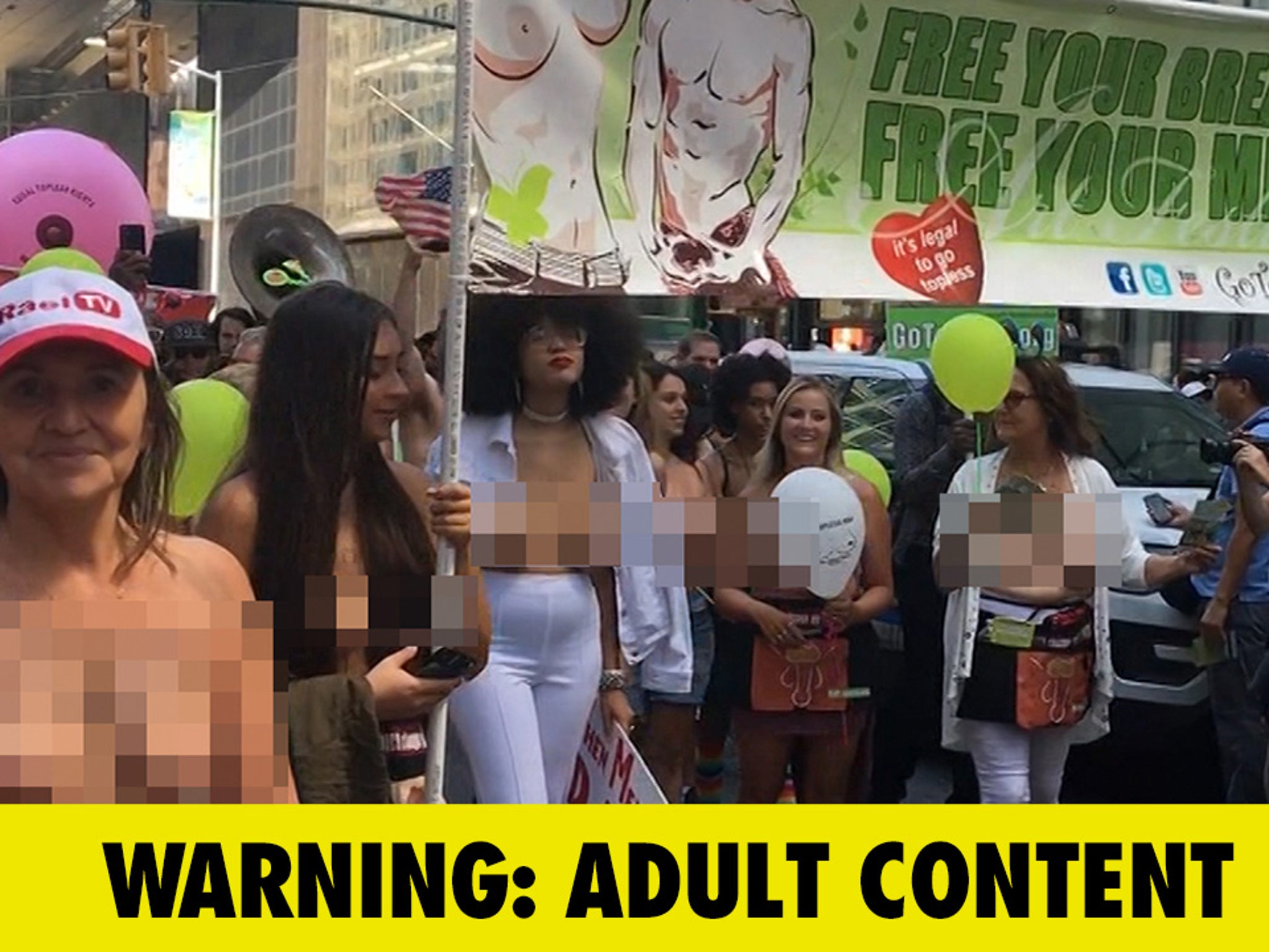 woman during go naked pride parade Go Topless Pride Parade, Women Let it All Hang Out in NYC