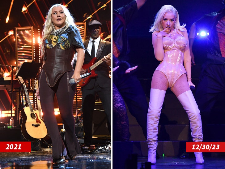 Christina Aguilera 2021 and 2023 weight loss