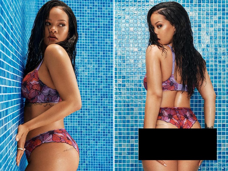 Rihanna Strategically Hides Baby Bump During Sexy Fenty Lingerie Shoot