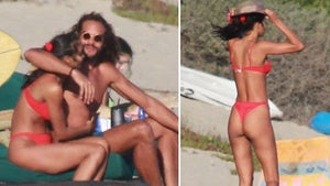 Joakim Noah's Victoria Secret Model GF Lais Ribeiro Rocks Thong Bikini In Malibu