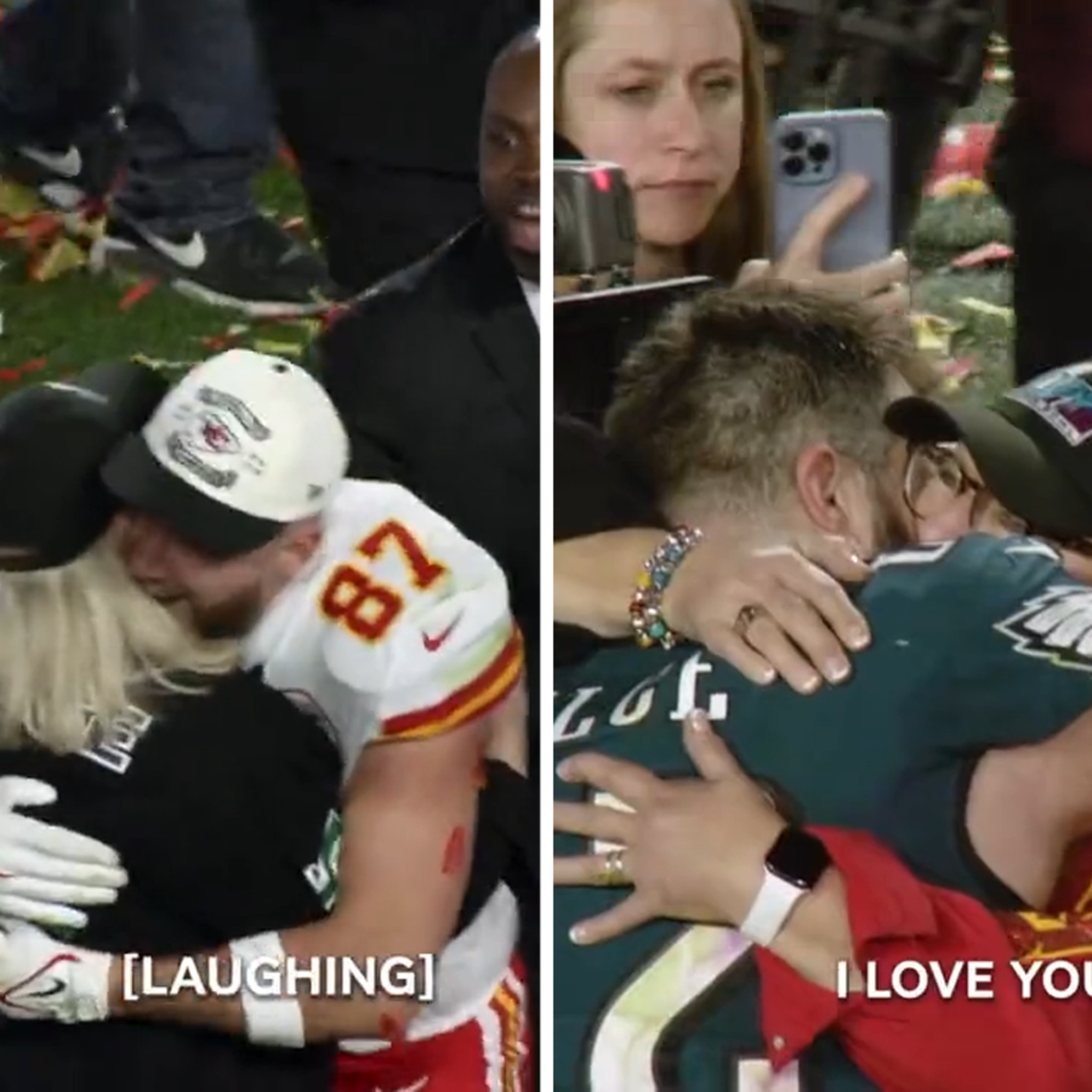 Travis Kelce, Jason Kelce Share Emotional Embrace With Mom On