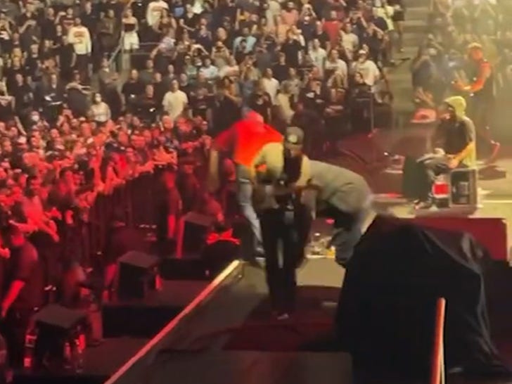 Tom Morello tackled by security during Rage Against the Machine show