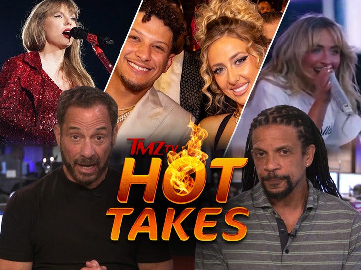 TMZ TV Hot Takes: Swifties Sending Death Threats, Sabrina 'Saltburn' Lyrics, Mahomes' Trolled