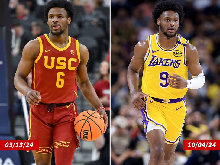 bronny james usc lakers side by side sub