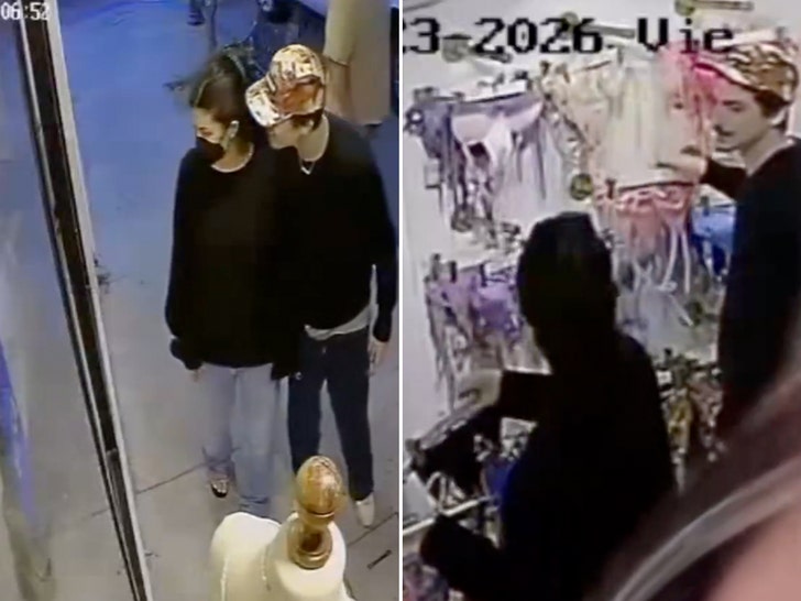 Kylie Jenner and Timothee Chalamet looking at lingerie