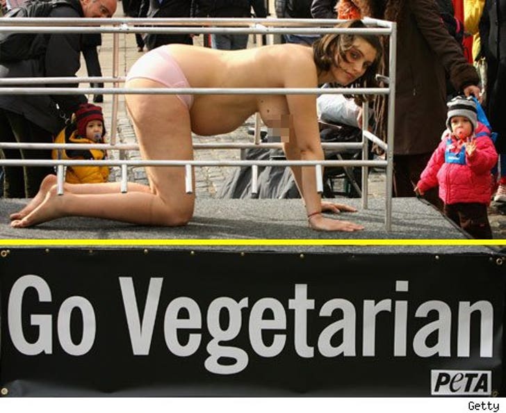 Yes She's Pregnant and In a Cage :: 0228_peta_protest_getty_2-1