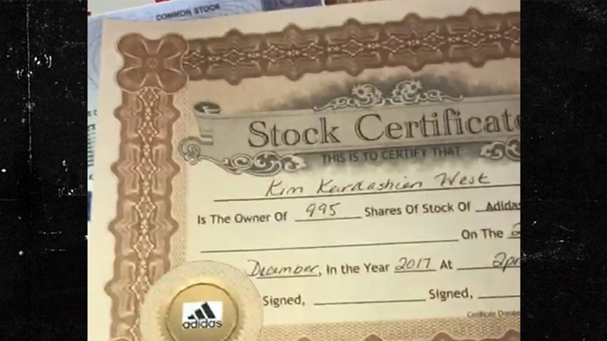adidas stock certificate