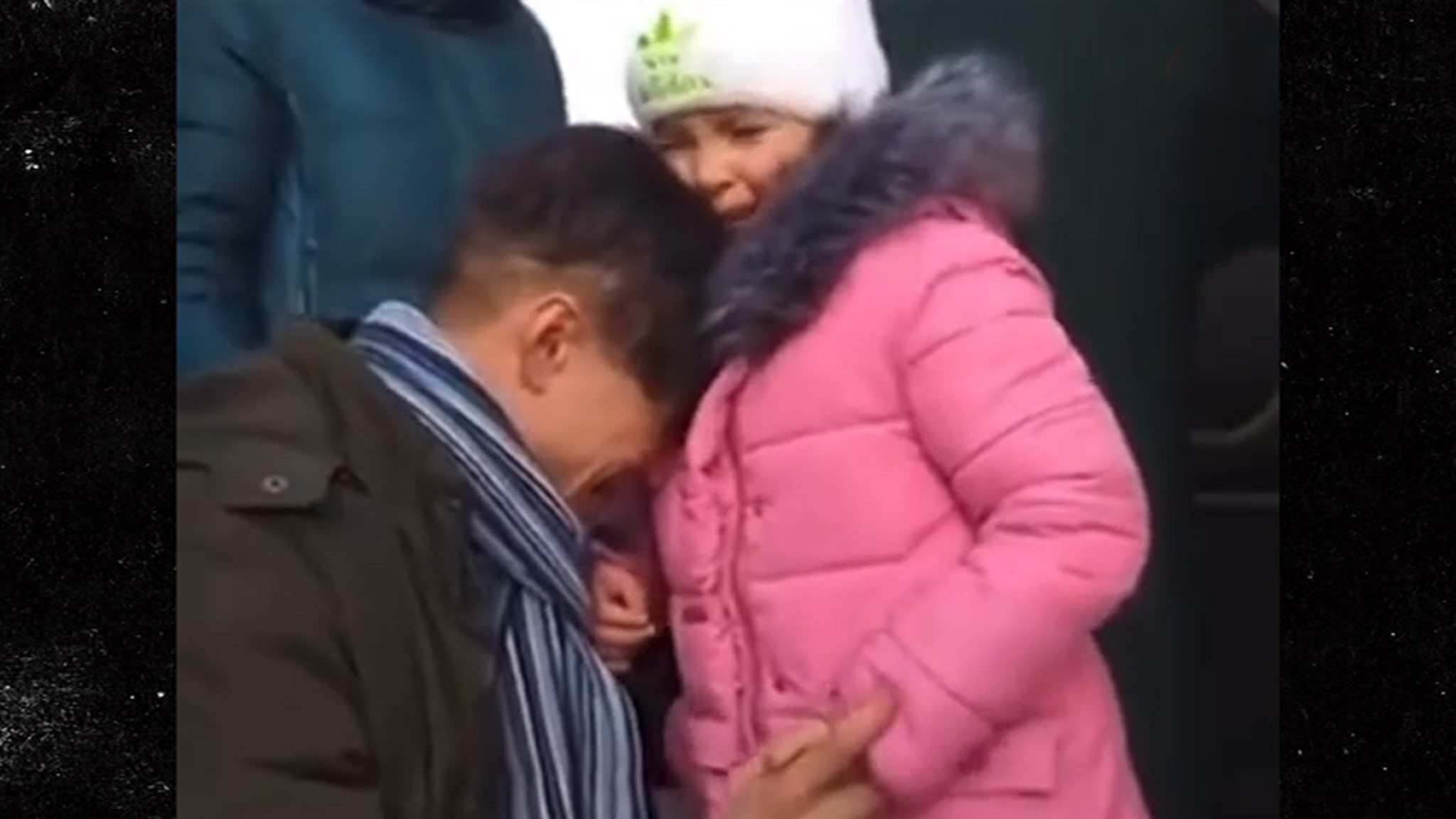 Ukrainian Father Sobs As he Sends Daughter Away In Heartbreaking Video