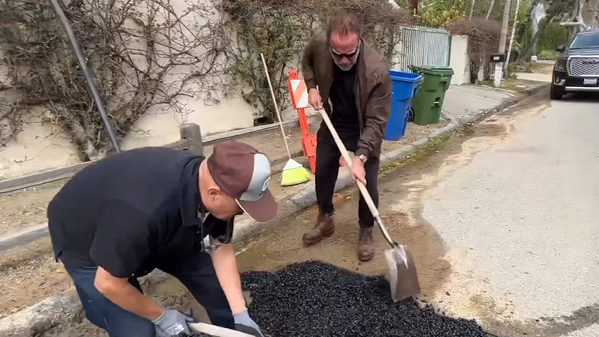 Arnold Schwarzenegger Pothole Was Service Trench, But Work Was Long Done