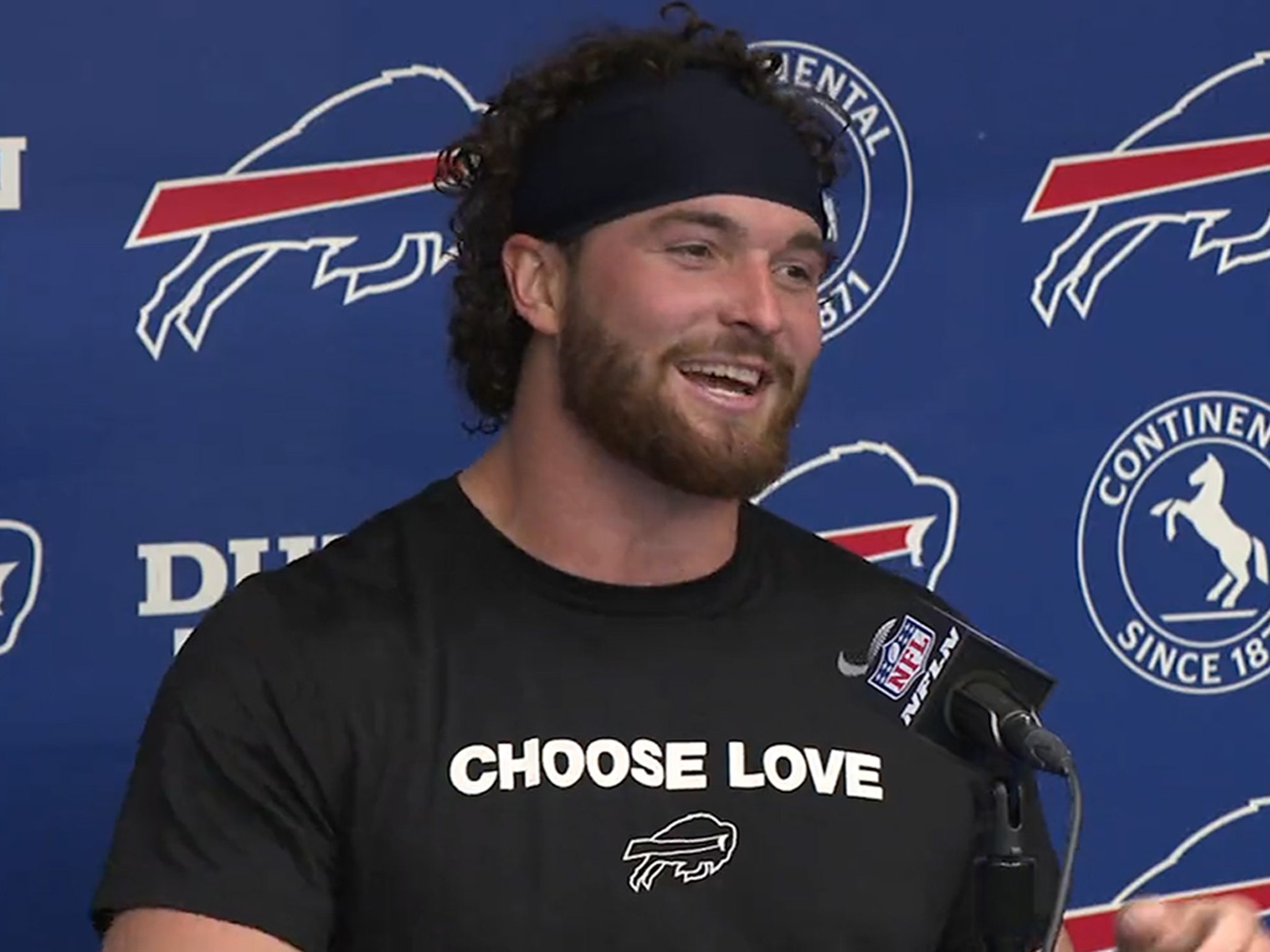 Wife of Bills lineman jokes that husband protects Josh Allen more than her