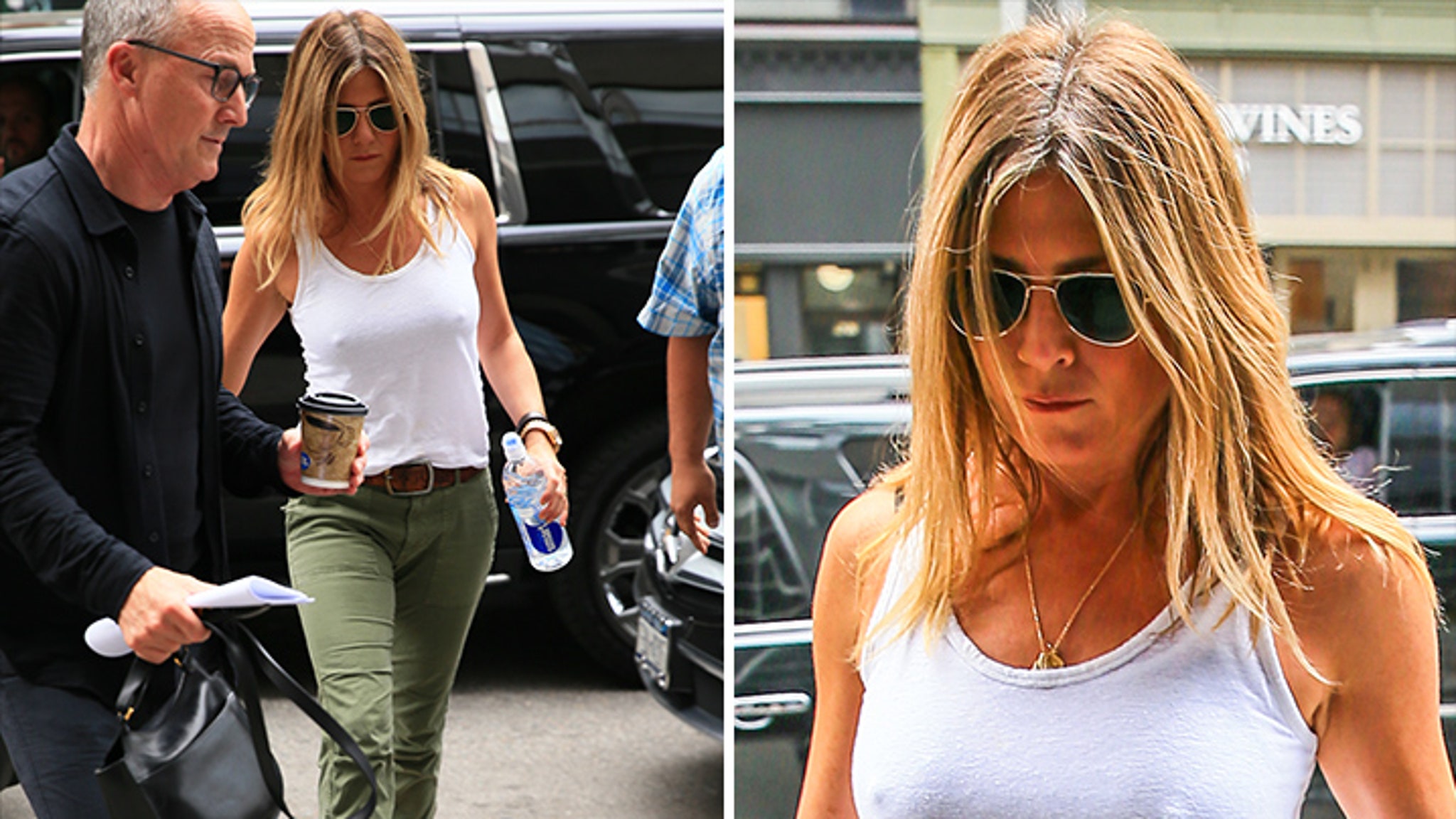Jennifer Aniston: You Can See Theroux My Shirt!