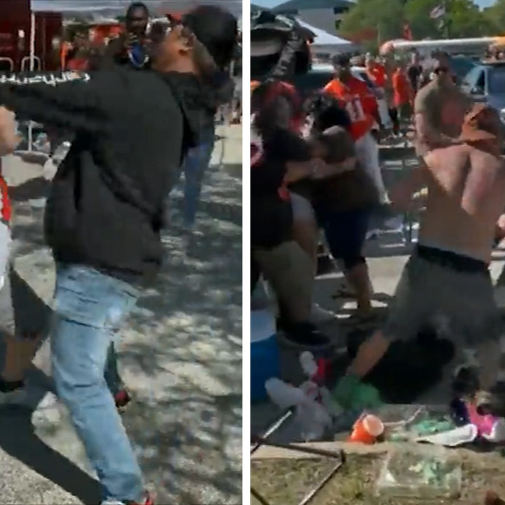 Cleveland Browns Fans Erupt in Wild Muni Lot Pregame Brawl