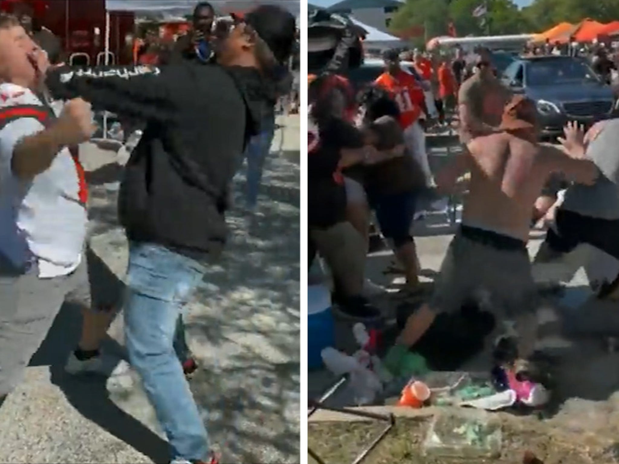 Diehard Cleveland Browns fans tie the knot while tailgating