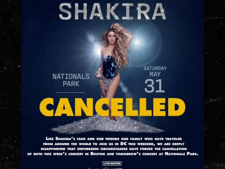 O show de Shakira foi cancelado