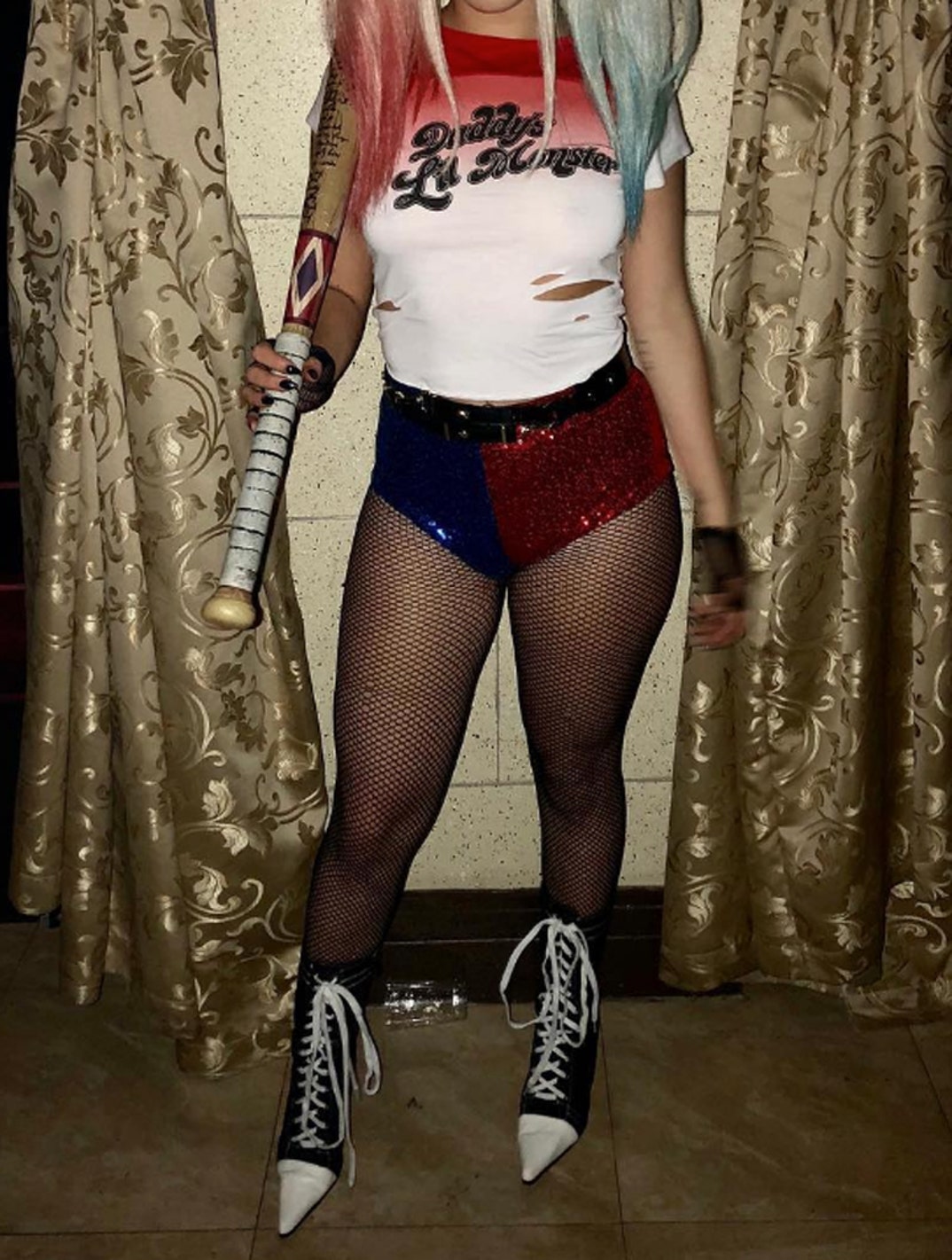 aebay harley quinn fish net nylons Leg Avenue Harlequin Costume Tights, Stretch Fishnets with Woven Stripe and Diamond Designs Black One Size: Clothing, Shoes & Jewelry A white ruffled trim along the edges adds theatrical flair Celebrity Harley Quinn Costumes --