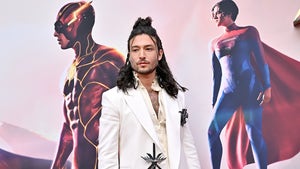 Ezra Miller Surfaces for 'Flash' Premiere, Remains Mostly Stoic