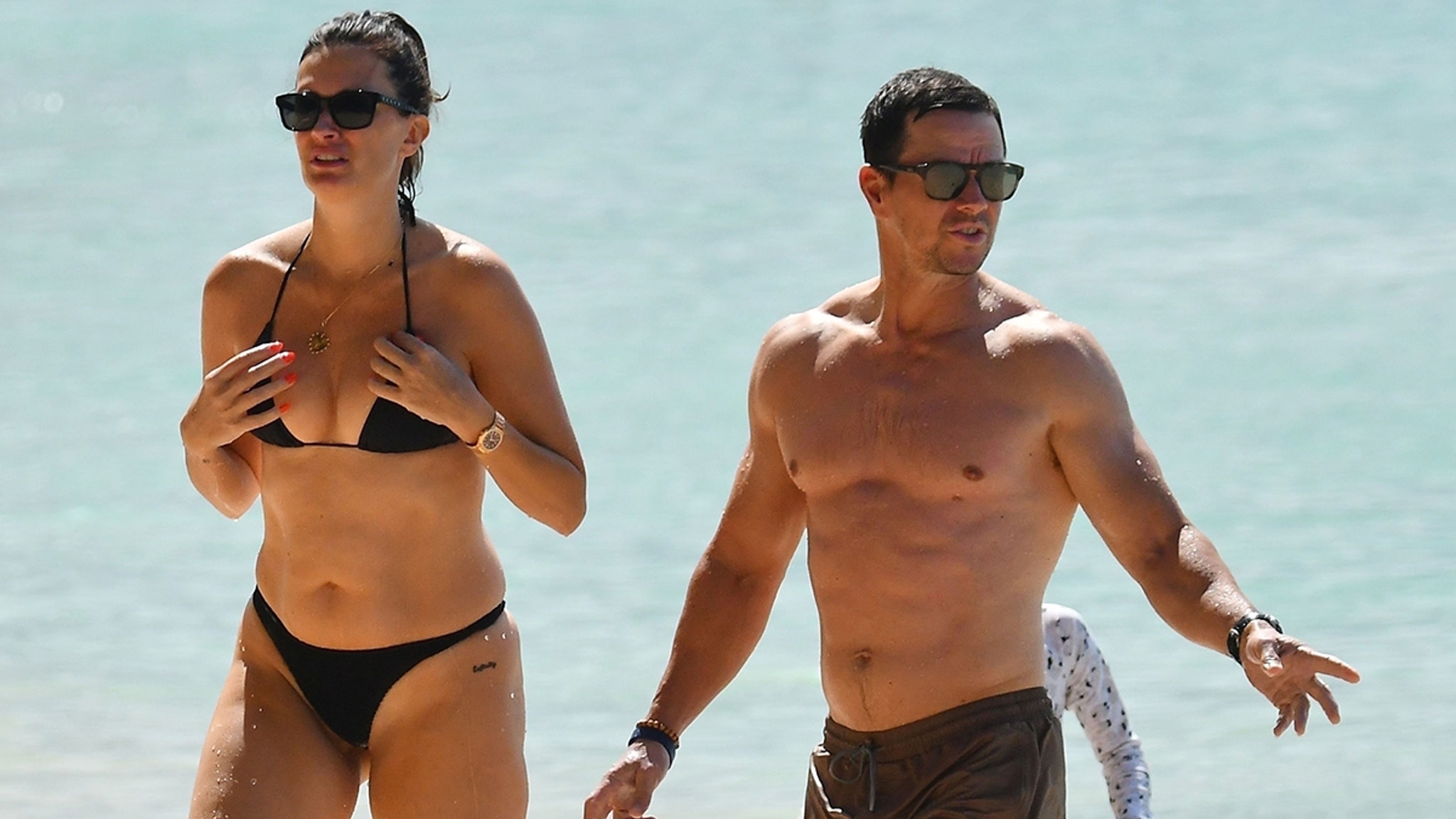Mark Wahlberg and Rhea Durham Show Off Toned Bodies During Barbados Vacation