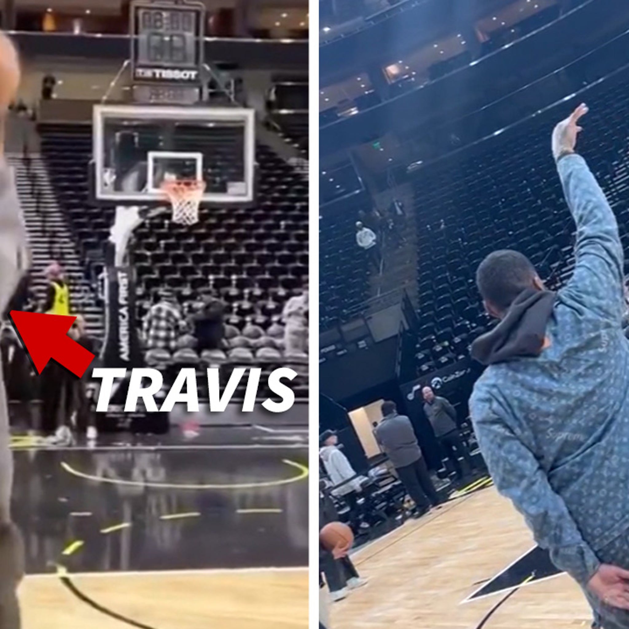 Travis Scott, The Game and YG Show Off 3-Point Skills at NBA Games