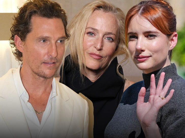 Matthew McConaughey emma roberts and Gillian Anderson getty 2