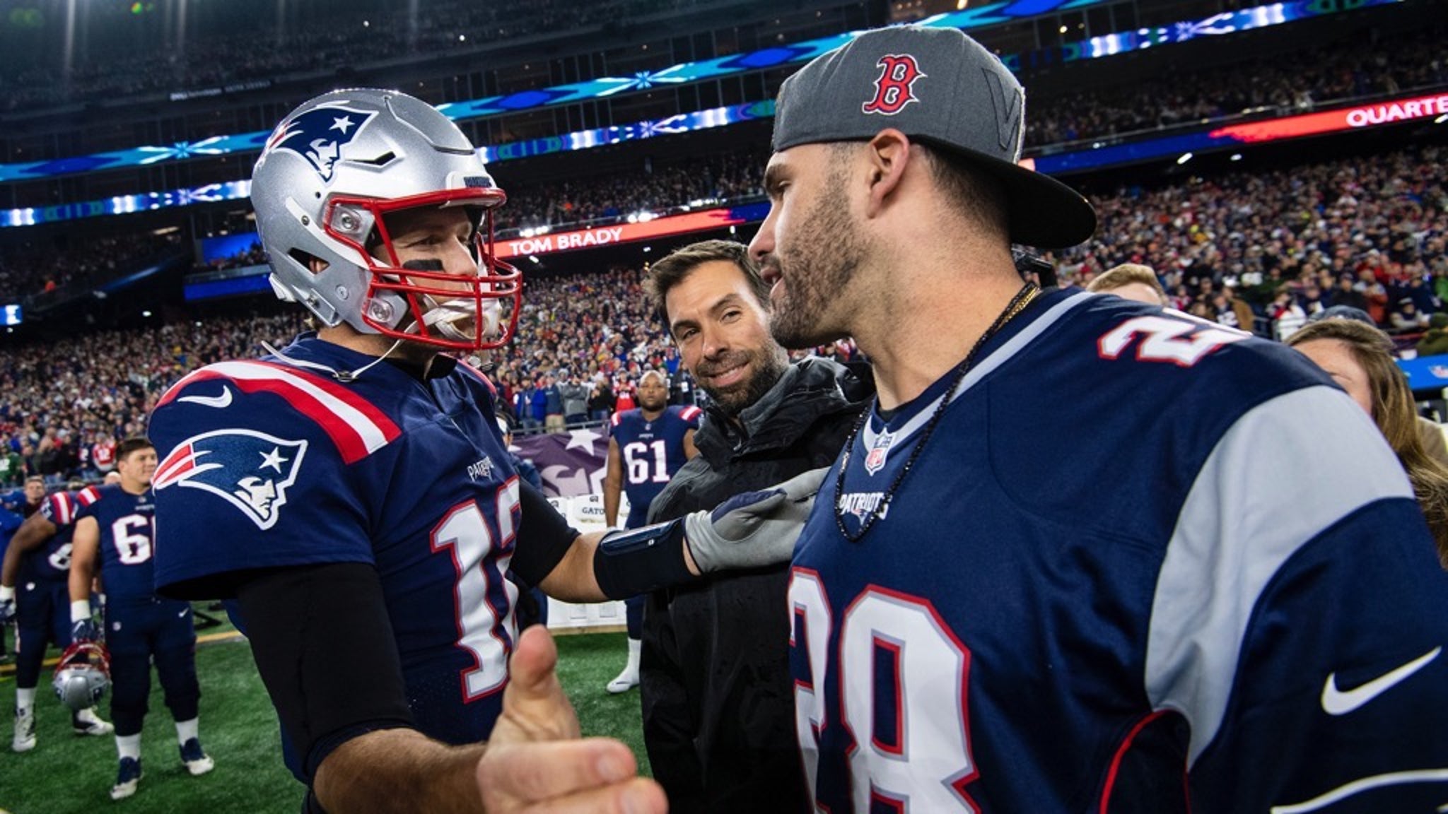 New England Patriots Celebrate World Series Win With Red Sox