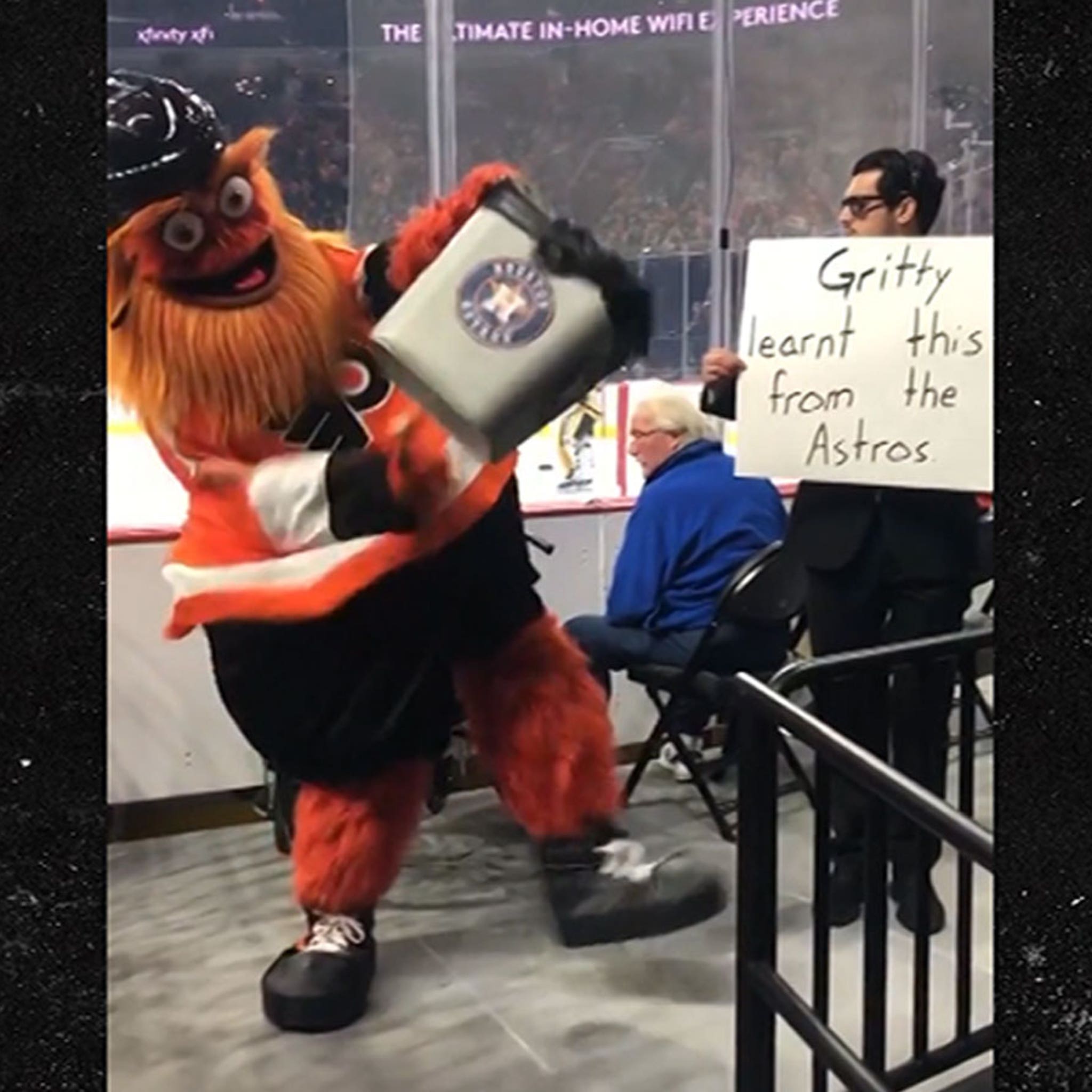 Video: Houston Astros mascot strips, gets crash-tackled by other mascots