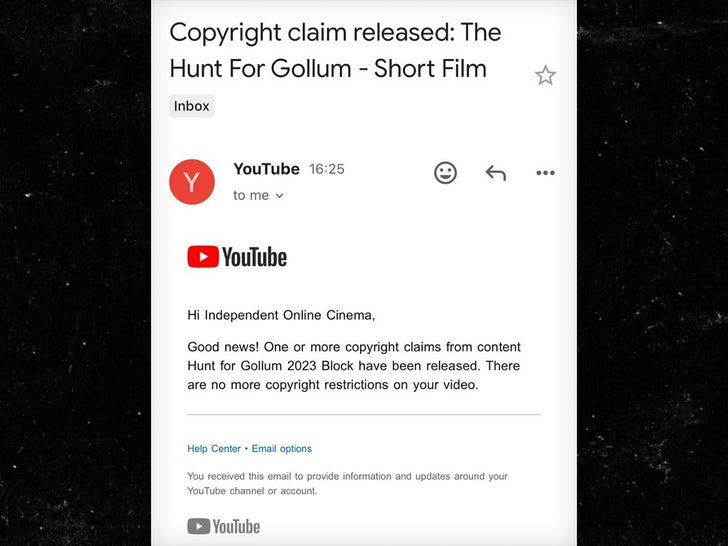 Copyright Claim Gollum Film