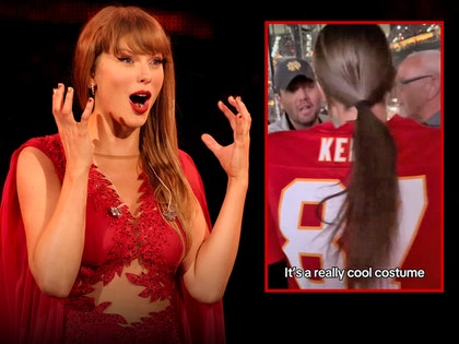 taylor swift and fan in kelce jersey getty 1