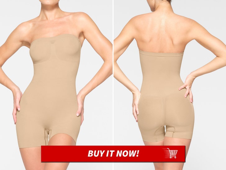 Bodysuit Pendek Tanpa Tali Memahat Mulus