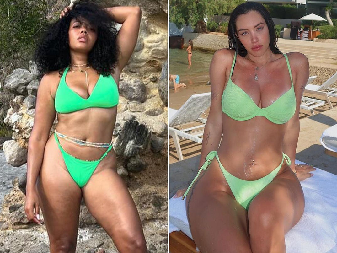 Angela Simmons vs. Stassie Karanikolaou -- Green Bikini Babes Edition
