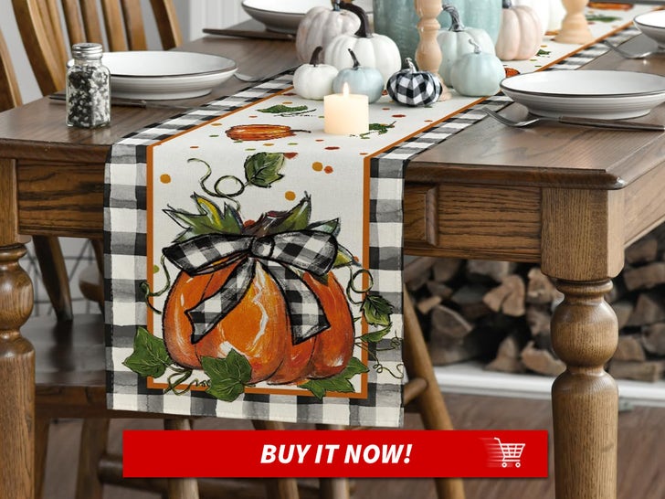 Artoid Mode Wildflower Leaves Table Runner - 13x72 Inch Autumn Thanksgiving Table Decor
